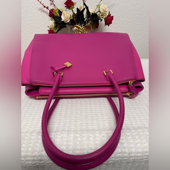 Five (5) Compartments MCM Fuchsia Satchel Bag - Picture 7 of 14